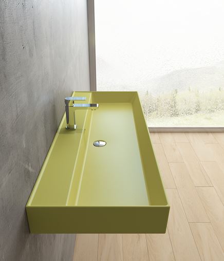 Żółta umywalka Bocchi Milano