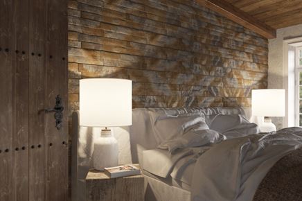 Kamień dekoracyjny w aranżacji sypialni