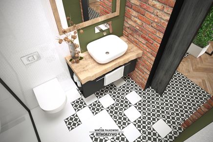 Płytka patchworkowa w małej łazience