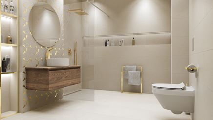 Łazienka glamour ze złotymi detalami