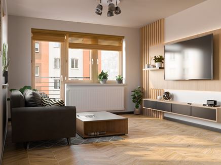 Salon w jodełkowym wykończeniu Azario Chevron