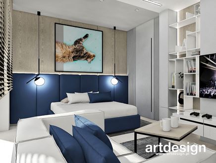 Granatowy pokój dla nastolatka