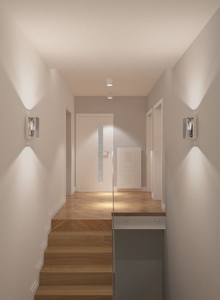 Drewniane schody z oszkleniem 