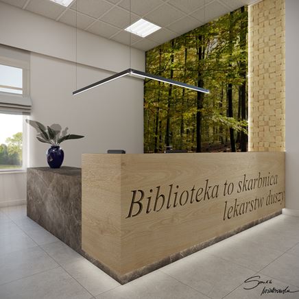 Biblioteka w Zarszynie - projekt wnętrza