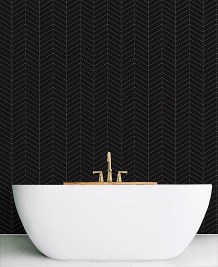 Ściana w łazience czarnej mozaice Dunin Royal
