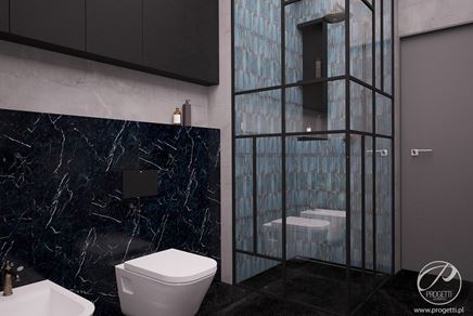 Kabina prostokątna z nieregularnymi szprosami