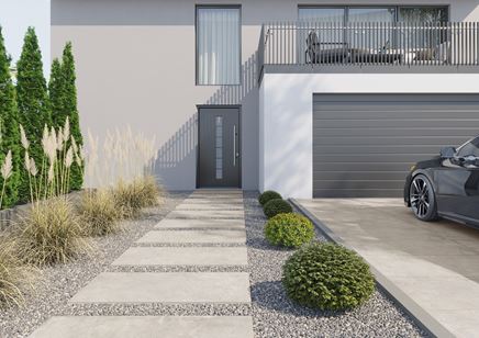 Szare płyty tarasowe z serii Cerrad Crafter