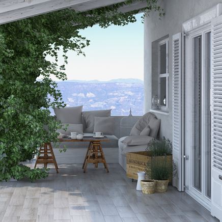 Taras w beżowej płytce Cerrad Tilia