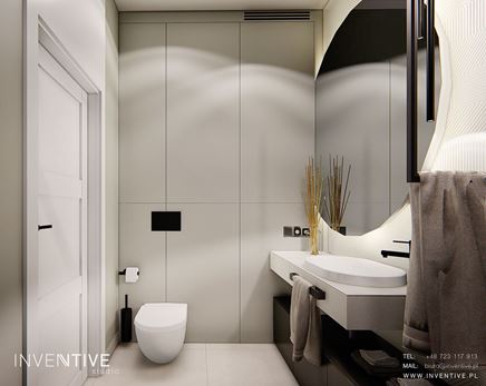 Biało-szara łazienka w stylu nowoczesnym
