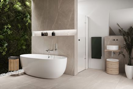 Aranżacja dużej łazienki w kamieniu Paradyż Ritual