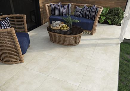 Detal betonowej płytki w jasnych kolorach Cerrad Macro