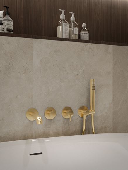 Detal płytek Azario Luana na ścianie w łazience