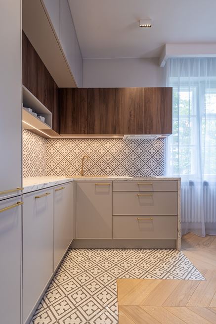 Kaszmirowa kuchnia z geometrycznym wzorem