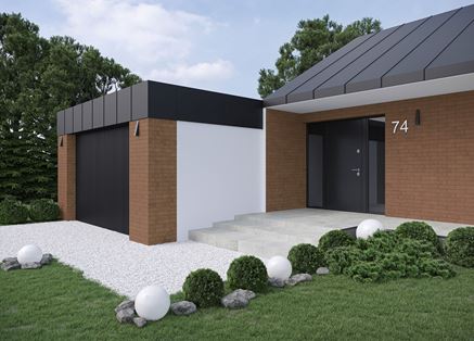 Elewacja domowa w wykończeniu brązowym klinkierem Cerrad Argilla