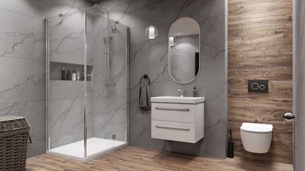 Szaro-brązowa łazienka w nowoczesnym stylu