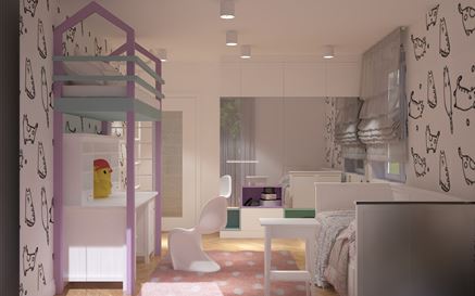 Pokój dziecięcy z dodatkowym łóżkiem piętrowym