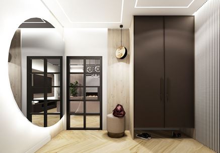 Białe lamele w przedpokoju