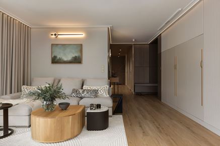 100-metrowy apartament w tonacji taupe