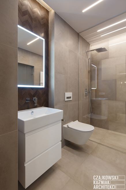 Elegancka łazienka w projekcie Czajkowski Kuźniak Architekci