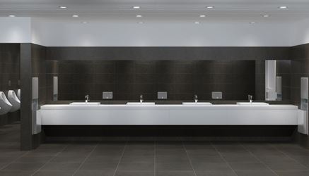 Minimalistyczna toaleta publiczna
