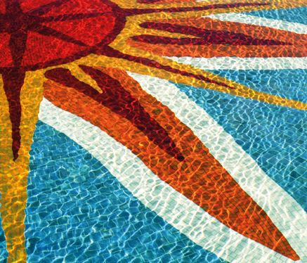 Basen z barwnym wykończeniem w mozaice Dunin Q Series