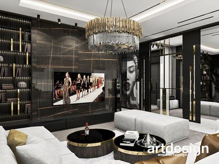 Luksusowy salon glamour ze złotem