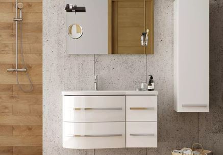 Białe szafki łazienkowe z kolekcji Oristo Opal