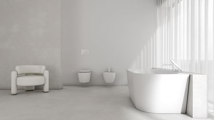 Łazienka w bieli w minimalistycznym stylu