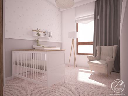 Sypialnia małego dziecka w odcieniach bieli i szarości