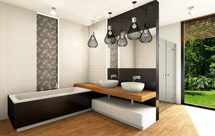 Łazienka z połyskliwymi dekorami Azario Valencia