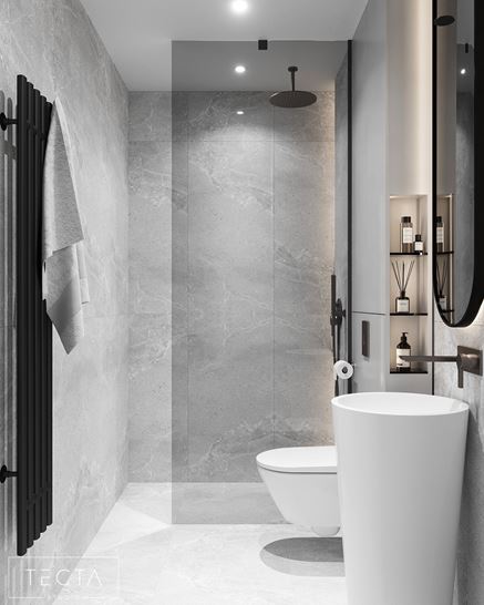 Prostokątna łazienka w stylu minimalistycznym