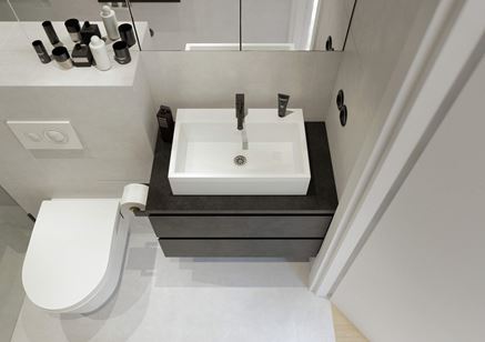 Czerń i biel w małej łazience - Simple Art Form