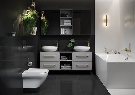 Biało-czarna łazienka z kolekcji Cersanit Larga