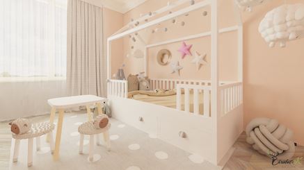 Białe łóżeczko-domek dla dziewczynki
