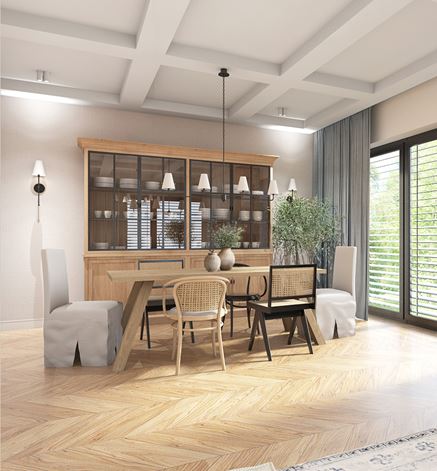 Biało-brązowa strefa jadalni