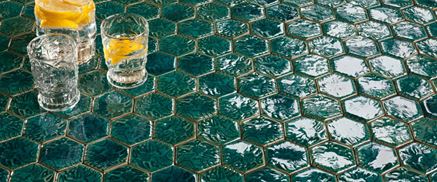 Szafirowa mozaika heksagonalna Tubądzin Barcelona