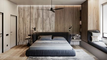Pomysł na drewno w sypialni - RB Architects