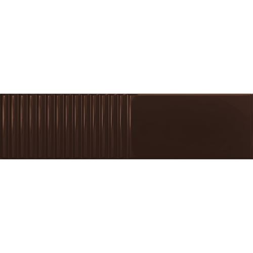 Tubądzin Groove Brown 2 STR Gloss