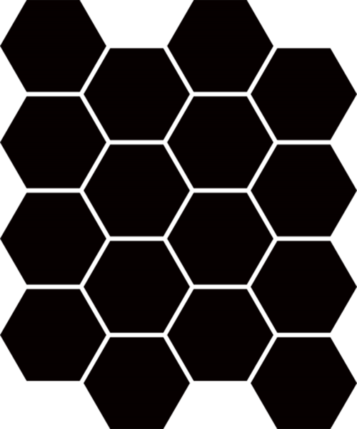 Paradyż Uniwersalna Mozaika Prasowana Nero Paradyż Hexagon