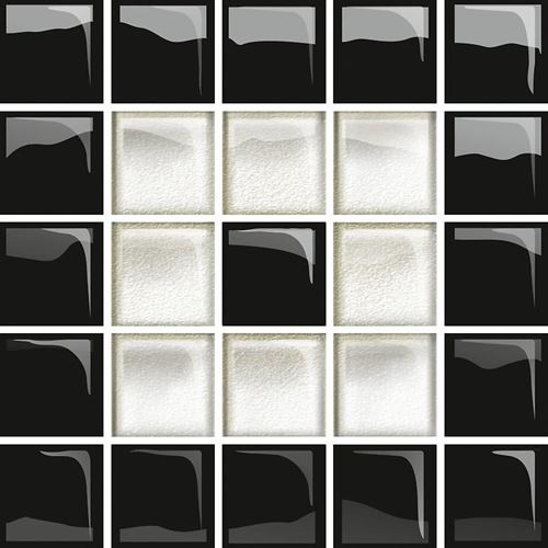Opoczno Glass White/Black Mosaic C New OD660-118