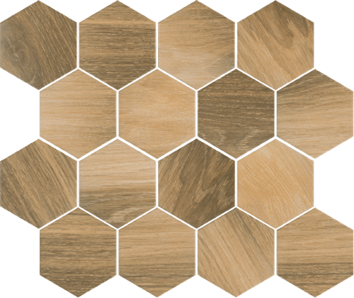 Paradyż Uniwersalna Mozaika Prasowana Wood Natural Mix Heksagon Mat