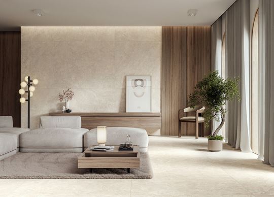 Duże płytki w rozmiarze 120x120 do salonu