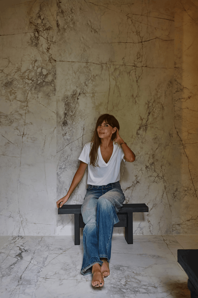 Łazienka w domu Agnieszki Dygant w płytkach Tubądzin Balance Stone