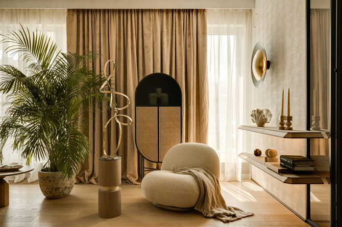 Beżowa aranżacja apartamentu projeku modeko.studio.png