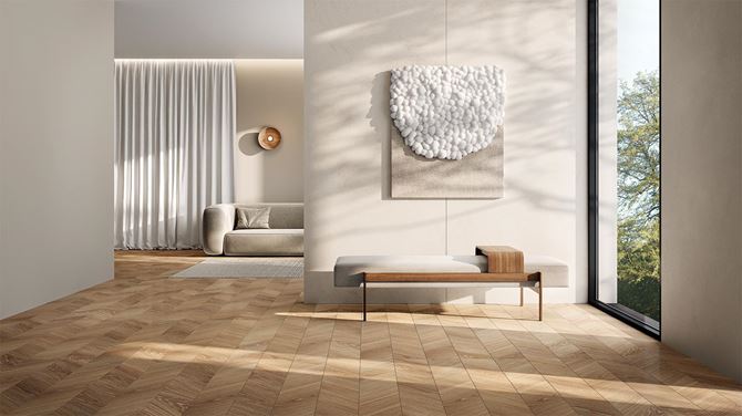 Beżowo-kremowy salon w stylu skandynawskim