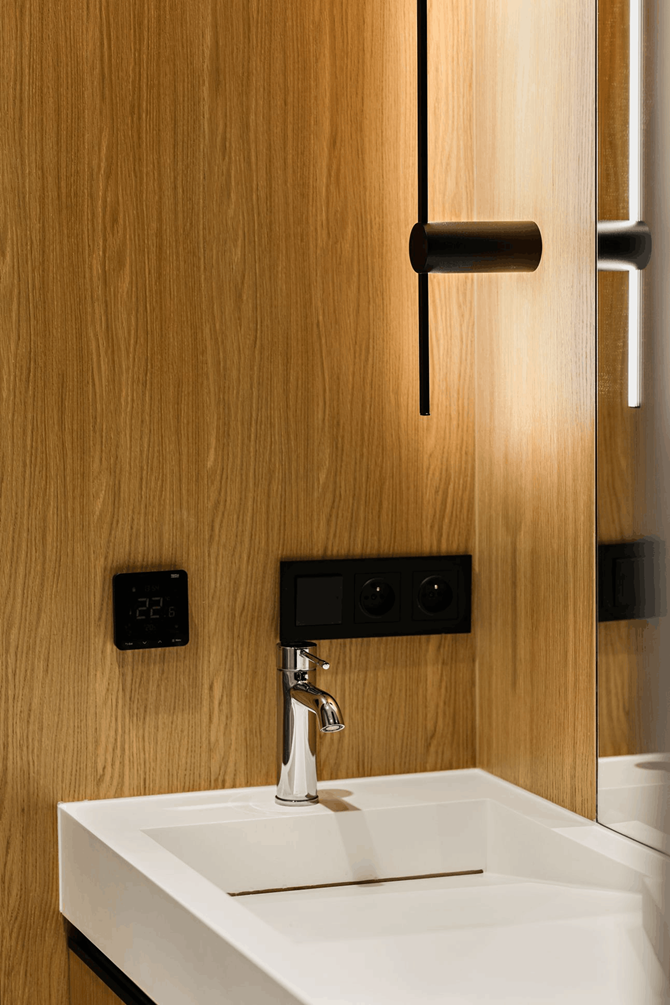 Detale strefy umywalkowej, projekt AVO Architects