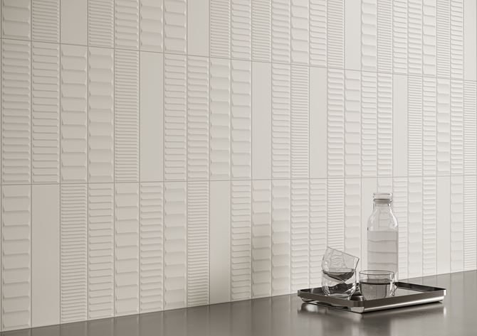 Detal białych cegiełek z kolekcji Paradyż Duo Tonne