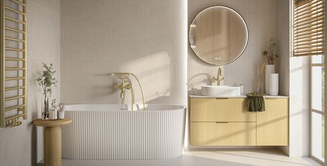 Okrągłe lustro w łazience