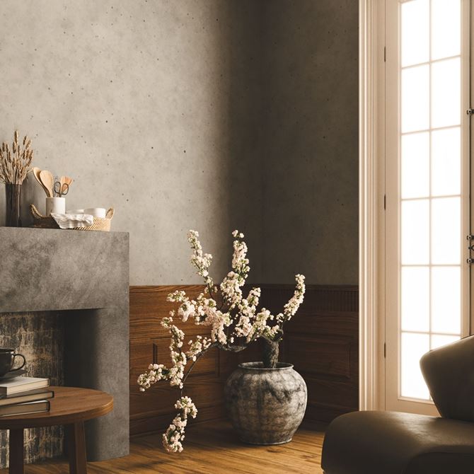 Dekoracje i dodatki w stylu wabi-sabi: kamienne dzbany i rośliny