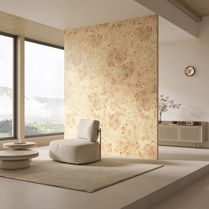 Salon w wielkoformatowym gresie z kolekcji Paradyż Pianowood